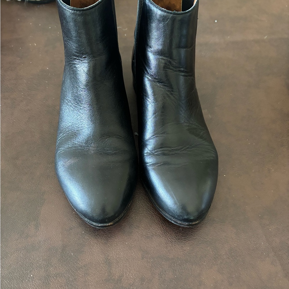 Black Leather Ankle Boots